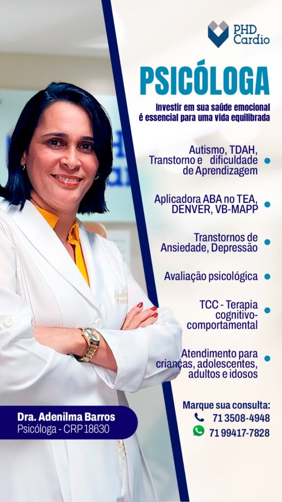 Dra. Adenilma Barros Psicologia infantil psicóloga phd cardio lauro de freitas